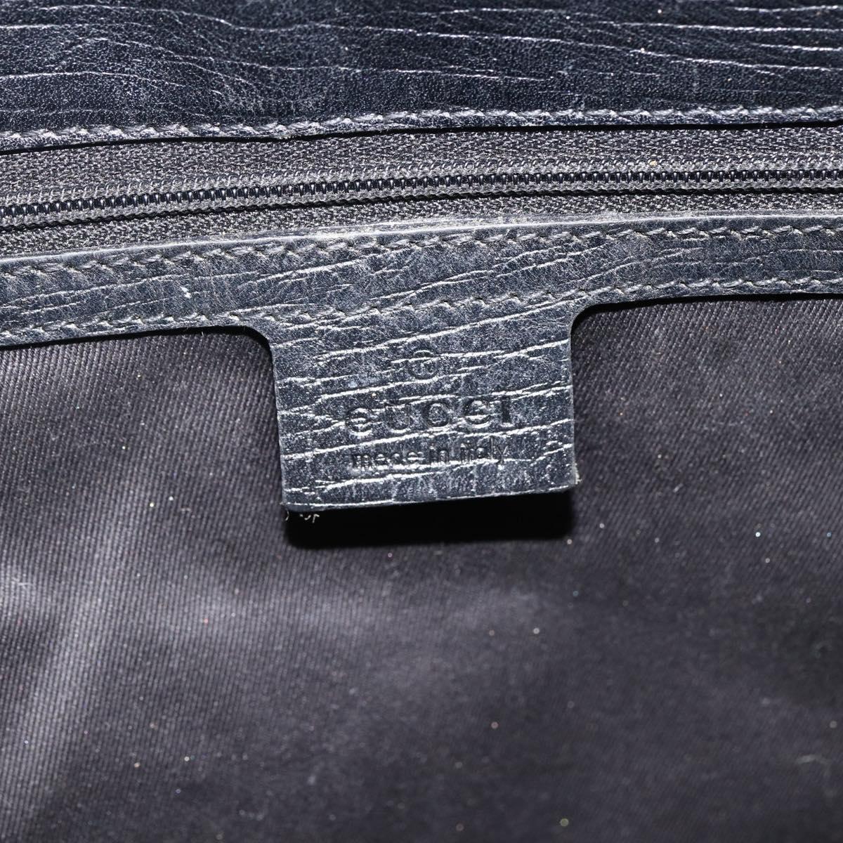 GUCCI Bamboo GG Canvas Hand Bag Black 112530 Auth LNZ427