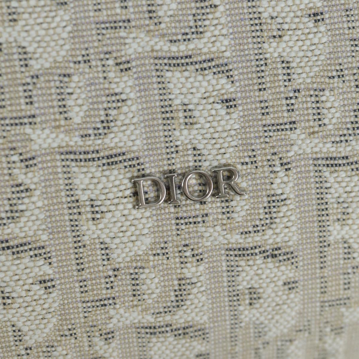 Christian Dior Trotter Canvas Boston Bag 2way White Auth LNZ433SM