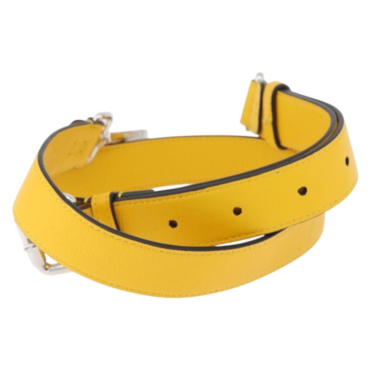 FENDI Leather Shoulder Strap 35.4""-43.3"" Yellow Auth LNZ434