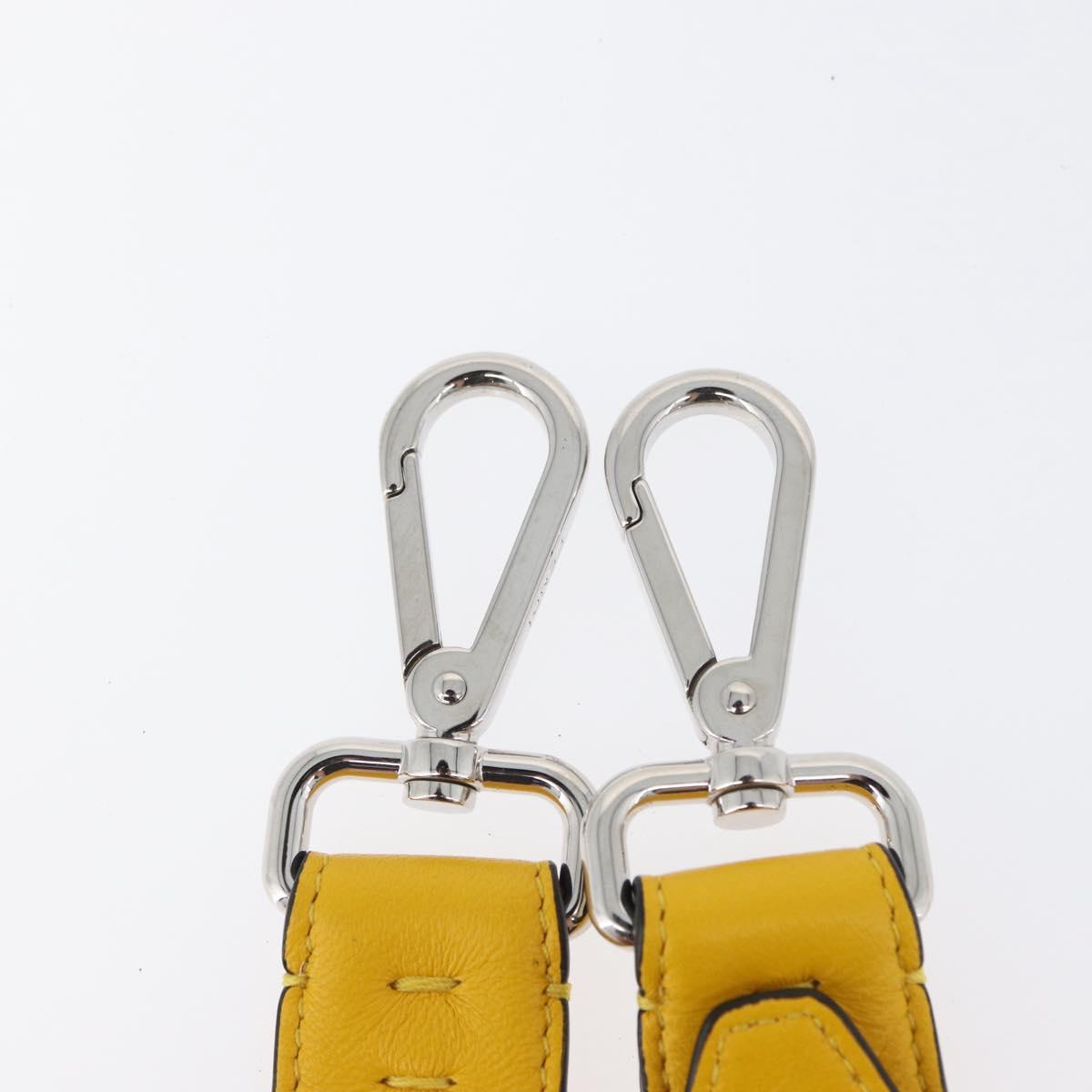 FENDI Leather Shoulder Strap 35.4""-43.3"" Yellow Auth LNZ434