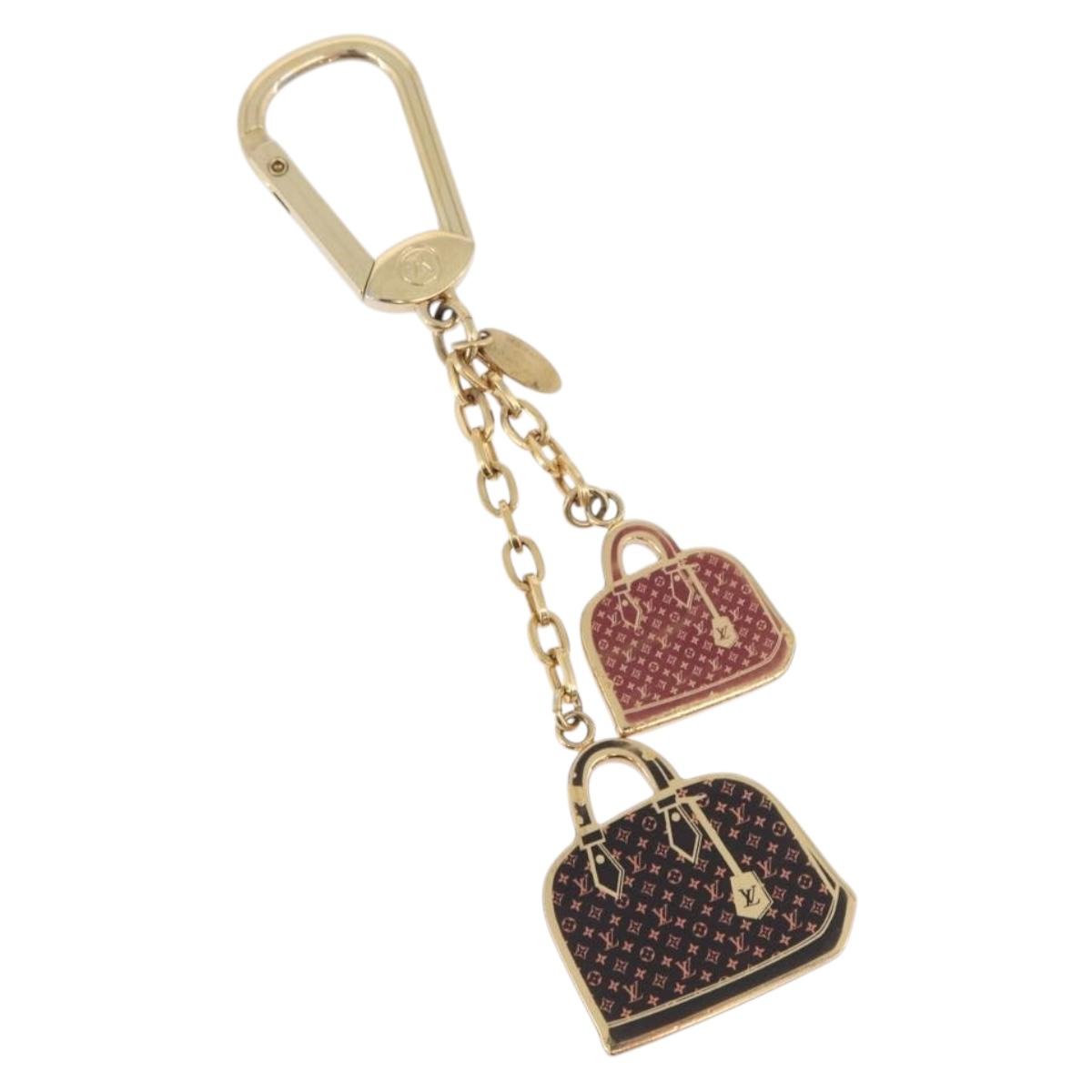 LOUIS VUITTON Bag Charm Iconic Bag Charm metal Red Black LV Auth LNZ441
