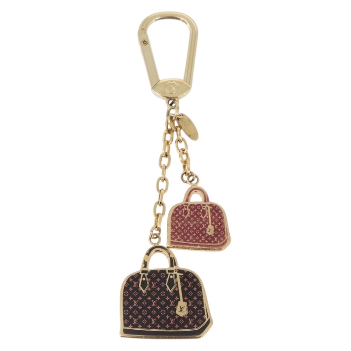 LOUIS VUITTON Bag Charm Iconic Bag Charm metal Red Black LV Auth LNZ441