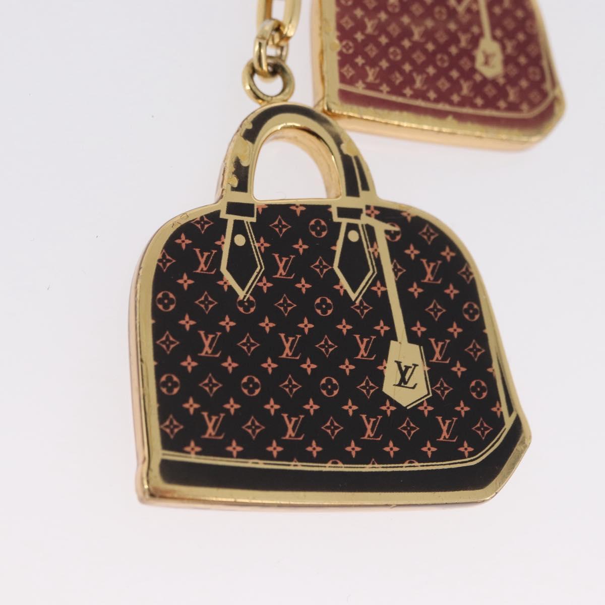 LOUIS VUITTON Bag Charm Iconic Bag Charm metal Red Black LV Auth LNZ441