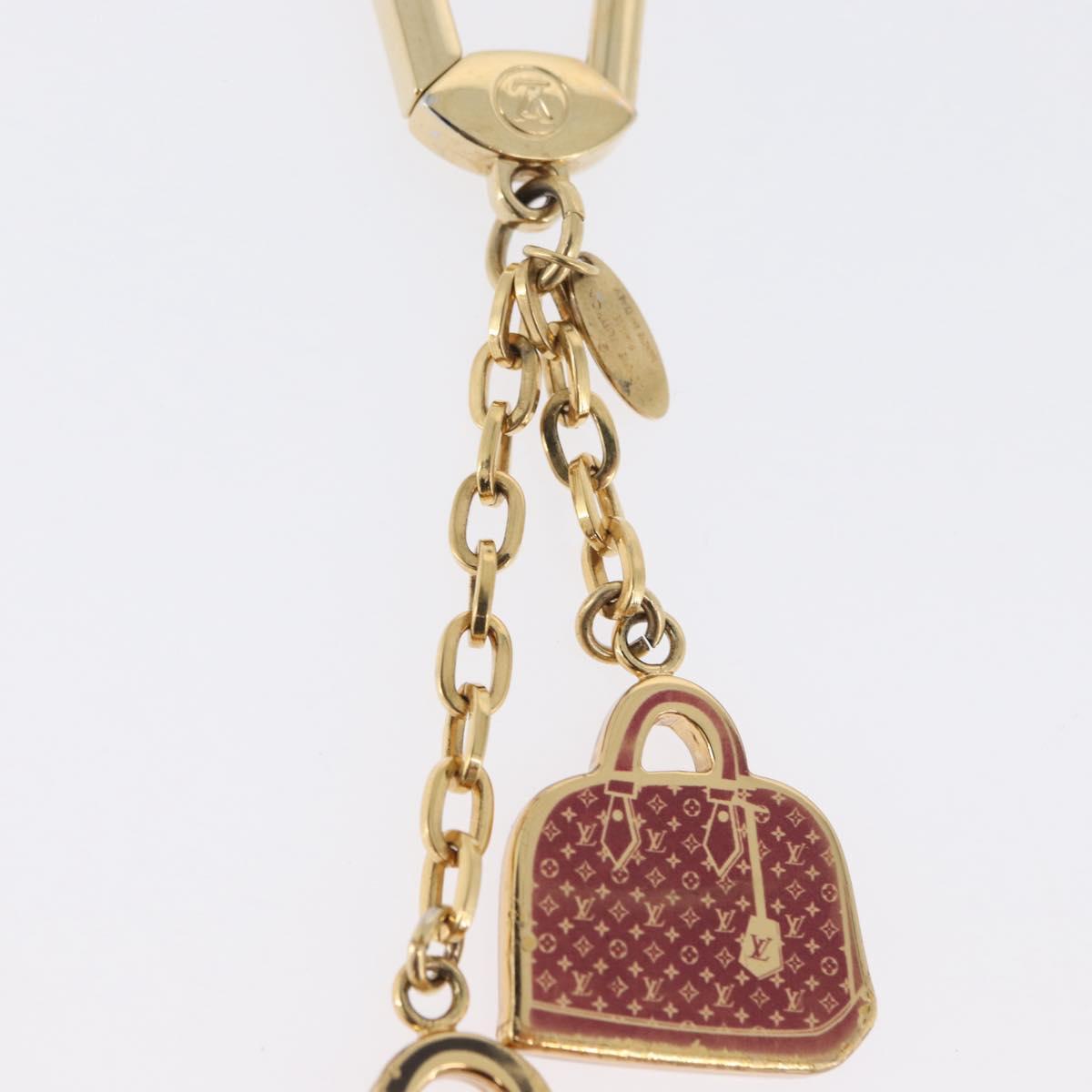 LOUIS VUITTON Bag Charm Iconic Bag Charm metal Red Black LV Auth LNZ441