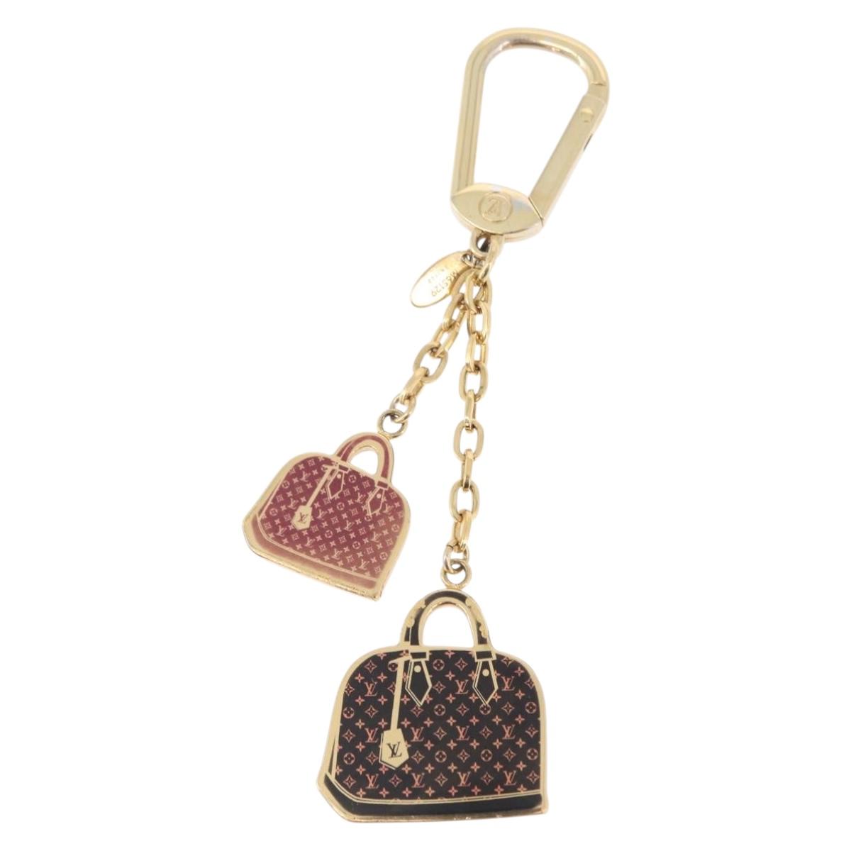 LOUIS VUITTON Bag Charm Iconic Bag Charm metal Red Black LV Auth LNZ441