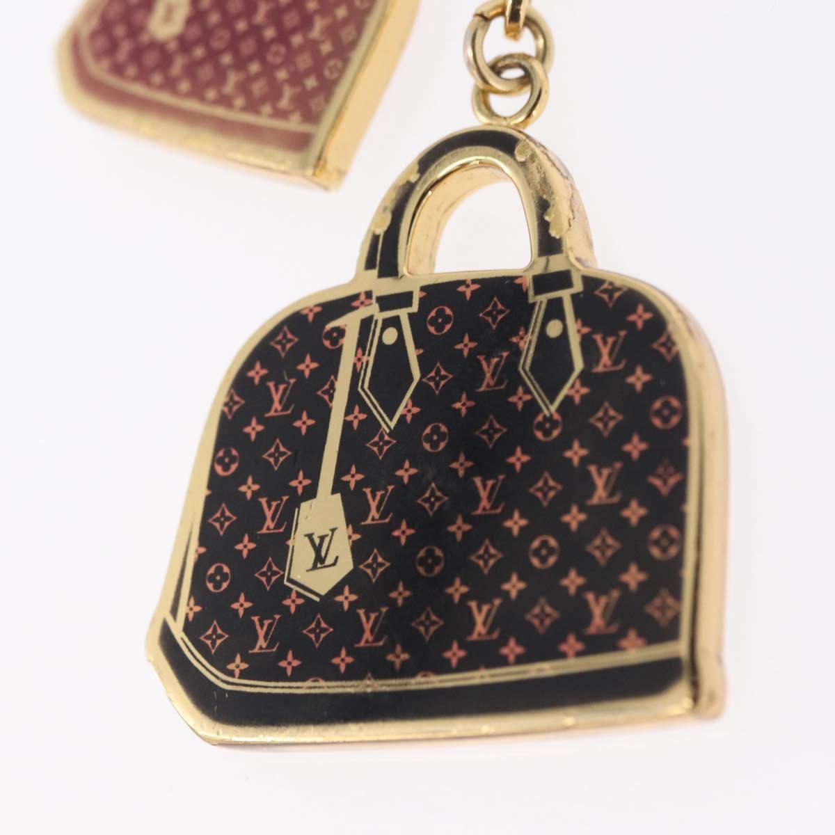 LOUIS VUITTON Bag Charm Iconic Bag Charm metal Red Black LV Auth LNZ441