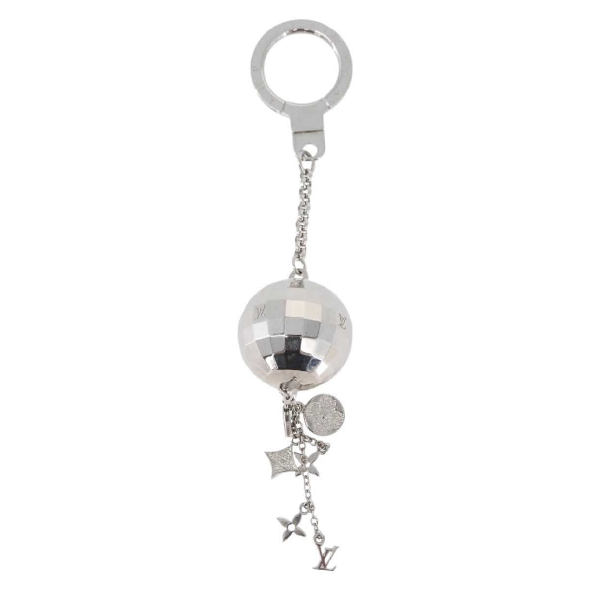 LOUIS VUITTON Mirror Ball Porte Cles Key Holder Silver M65378 LV Auth LNZ442