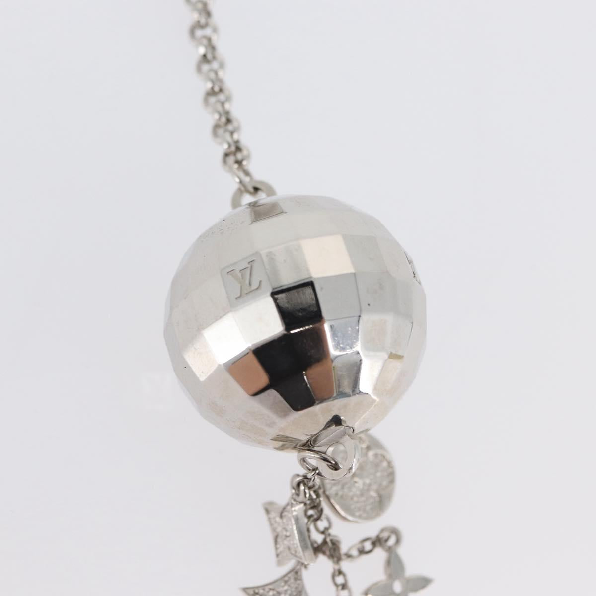 LOUIS VUITTON Mirror Ball Porte Cles Key Holder Silver M65378 LV Auth LNZ442