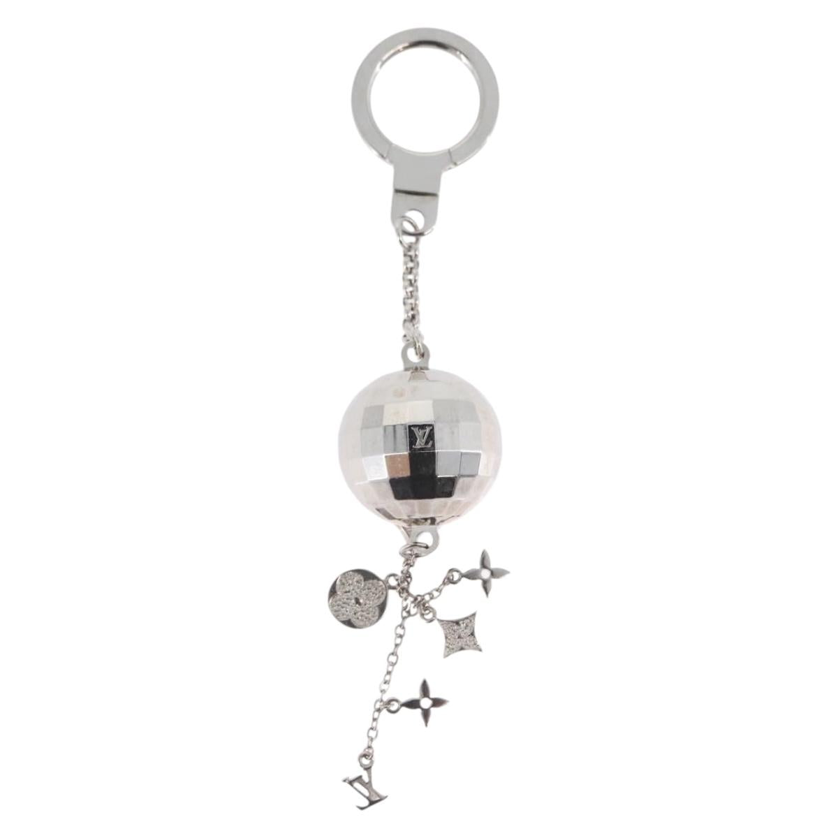 LOUIS VUITTON Mirror Ball Porte Cles Key Holder Silver M65378 LV Auth LNZ442