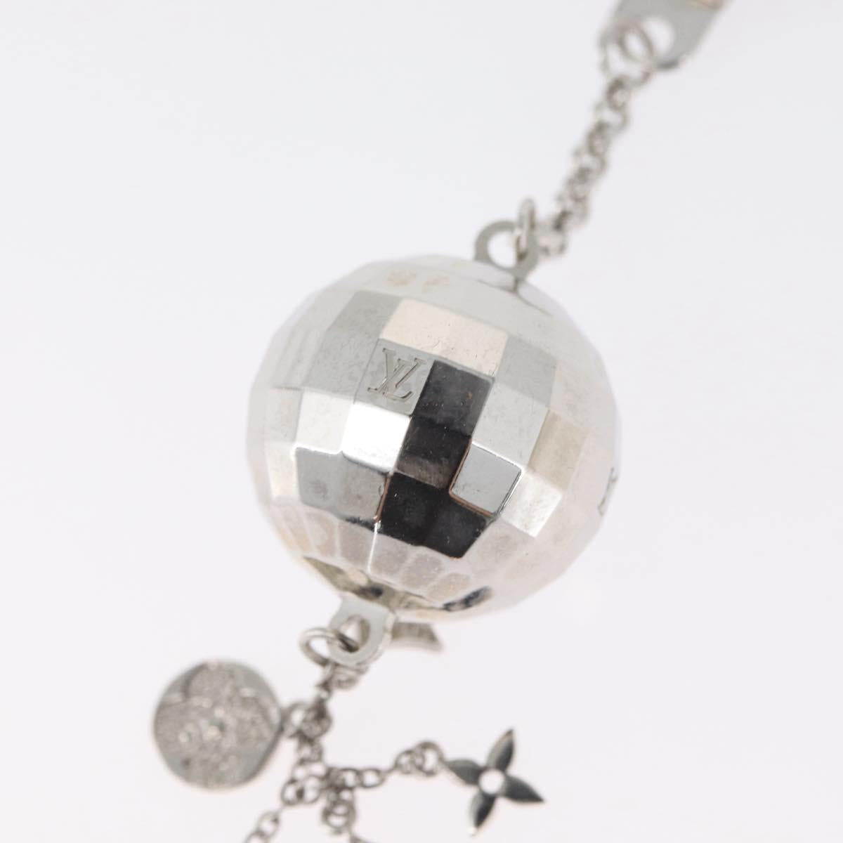 LOUIS VUITTON Mirror Ball Porte Cles Key Holder Silver M65378 LV Auth LNZ442