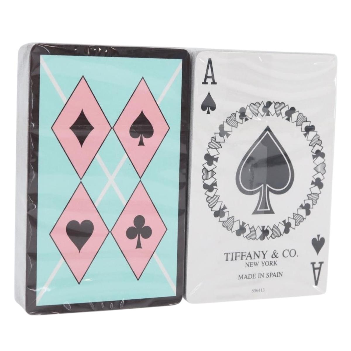 TIFFANY&Co. Playing Cards 2 Set Green Pink Auth LNZ443V