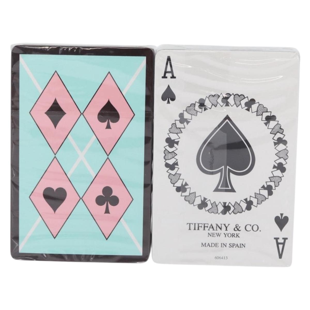 TIFFANY&Co. Playing Cards 2 Set Green Pink Auth LNZ443V