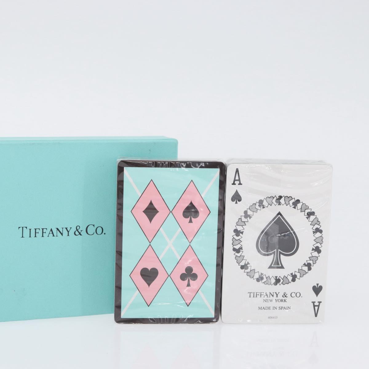 TIFFANY&Co. Playing Cards 2 Set Green Pink Auth LNZ443V