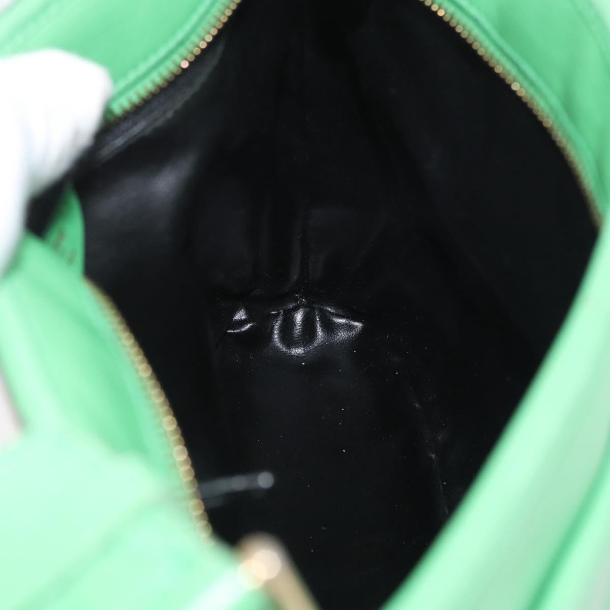 CELINE Shoulder Bag Leather Green Gold Auth LNZ455A