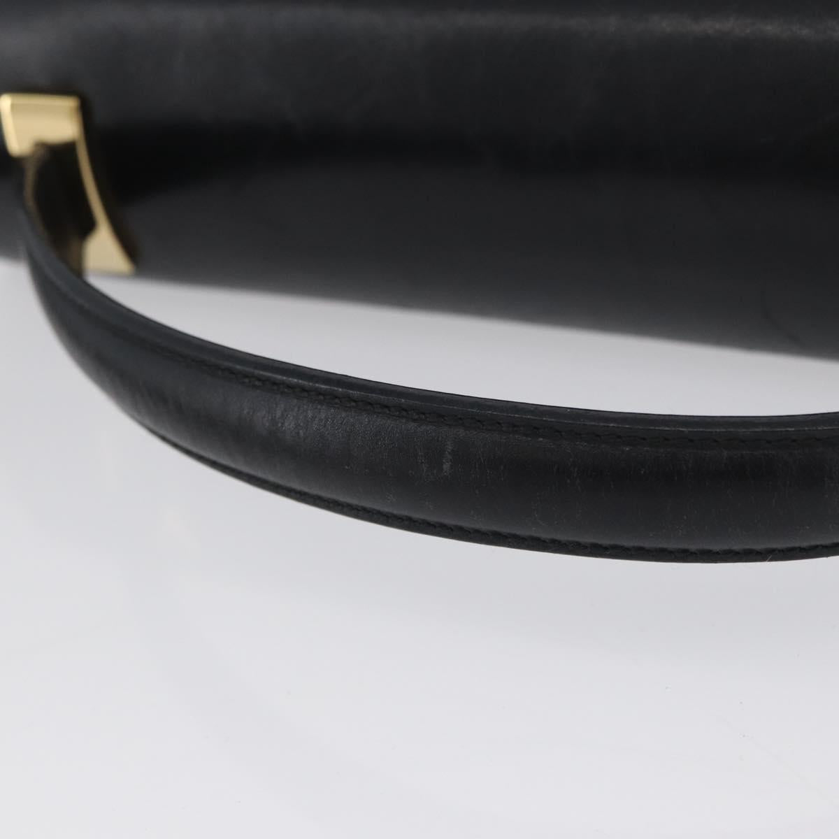 Salvatore Ferragamo Hand Bag Leather 2way Black Gold Auth LNZ457