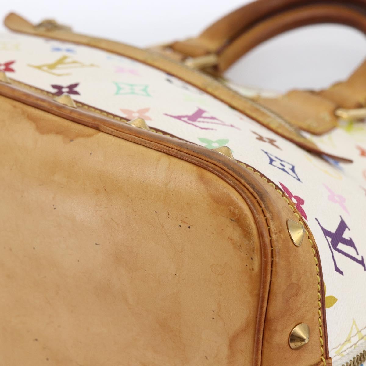 LOUIS VUITTON Monogram Multicolor Alma Hand Bag White M92647 LV Auth LNZ460