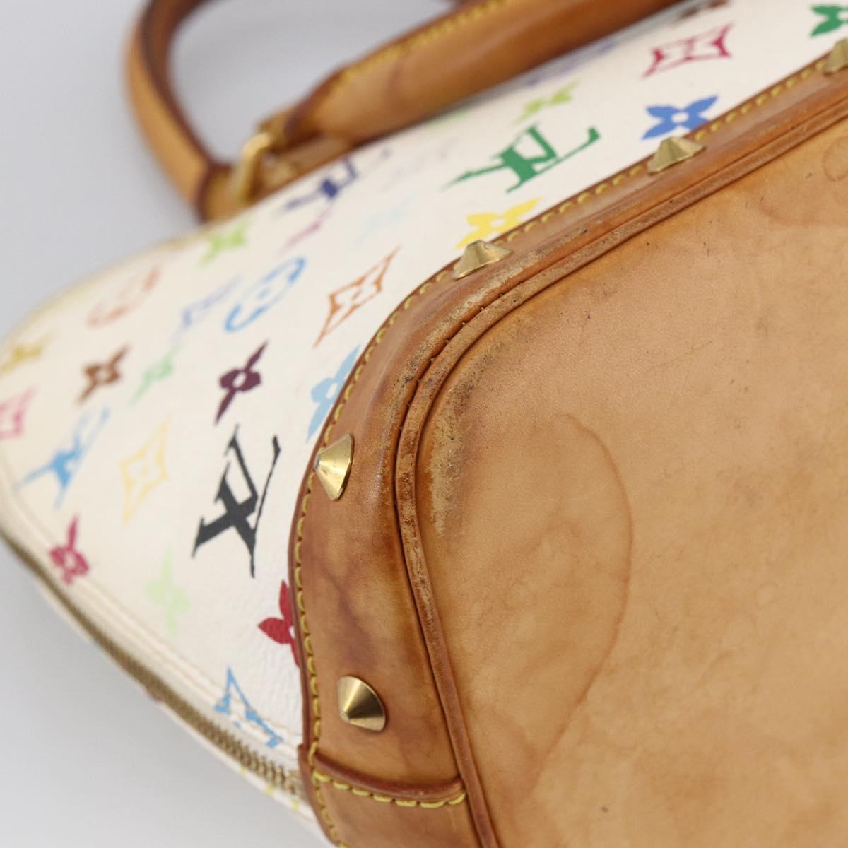 LOUIS VUITTON Monogram Multicolor Alma Hand Bag White M92647 LV Auth LNZ460