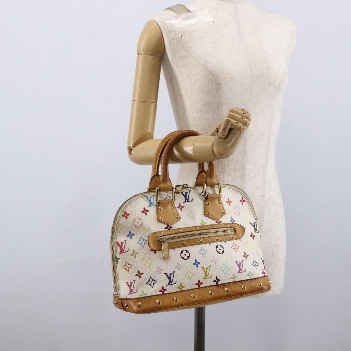 LOUIS VUITTON Monogram Multicolor Alma Hand Bag White M92647 LV Auth LNZ460