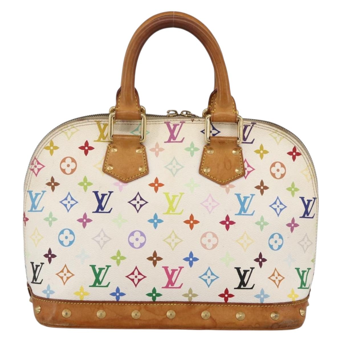 LOUIS VUITTON Monogram Multicolor Alma Hand Bag White M92647 LV Auth LNZ460