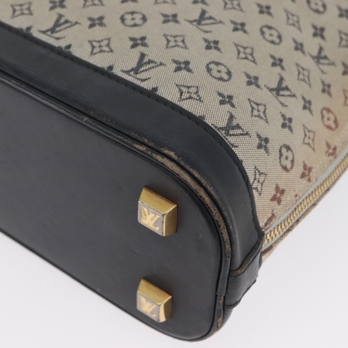 LOUIS VUITTON Monogram Mini Alma Haut Hand Bag Blue M92202 LV Auth LNZ461