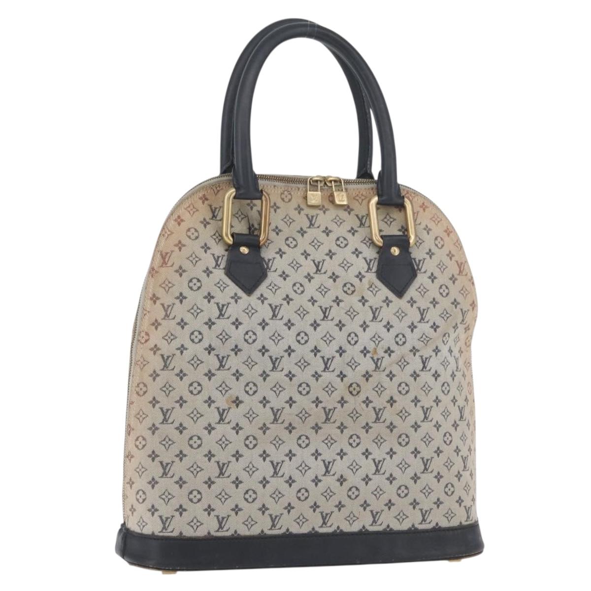 LOUIS VUITTON Monogram Mini Alma Haut Hand Bag Blue M92202 LV Auth LNZ461