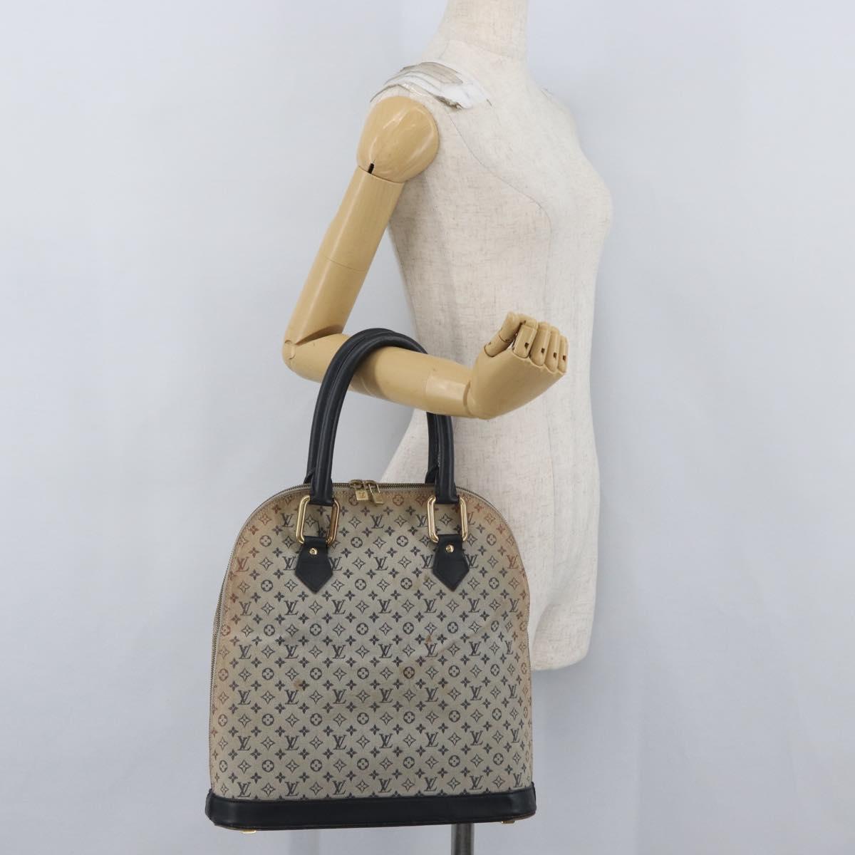 LOUIS VUITTON Monogram Mini Alma Haut Hand Bag Blue M92202 LV Auth LNZ461