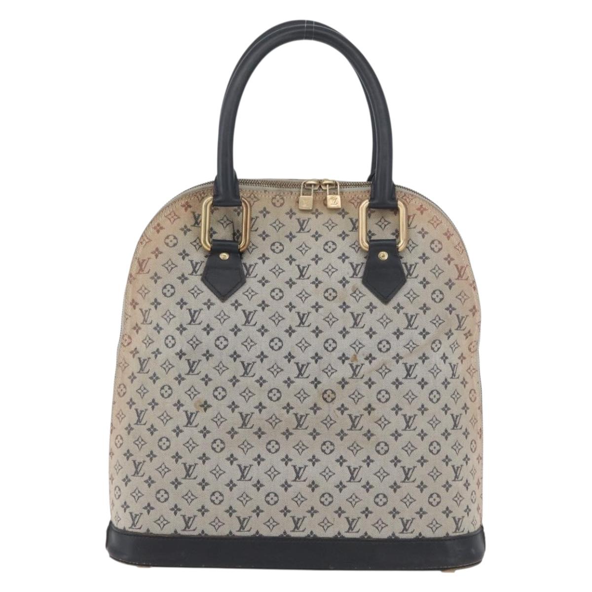 LOUIS VUITTON Monogram Mini Alma Haut Hand Bag Blue M92202 LV Auth LNZ461