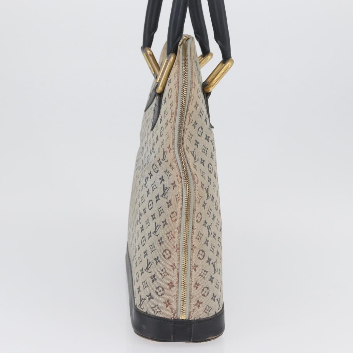 LOUIS VUITTON Monogram Mini Alma Haut Hand Bag Blue M92202 LV Auth LNZ461