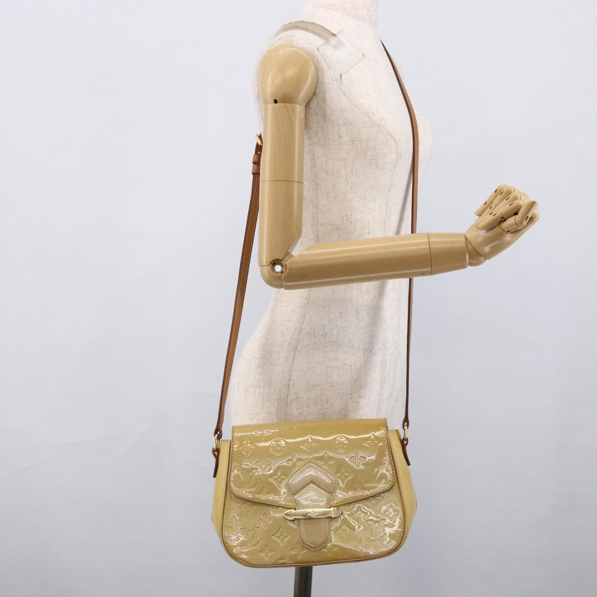 LOUIS VUITTON Monogram Vernis Bell Flower PM Bag Broncorail M91703 Auth LNZ464