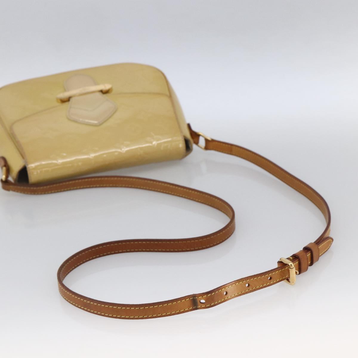 LOUIS VUITTON Monogram Vernis Bell Flower PM Bag Broncorail M91703 Auth LNZ464