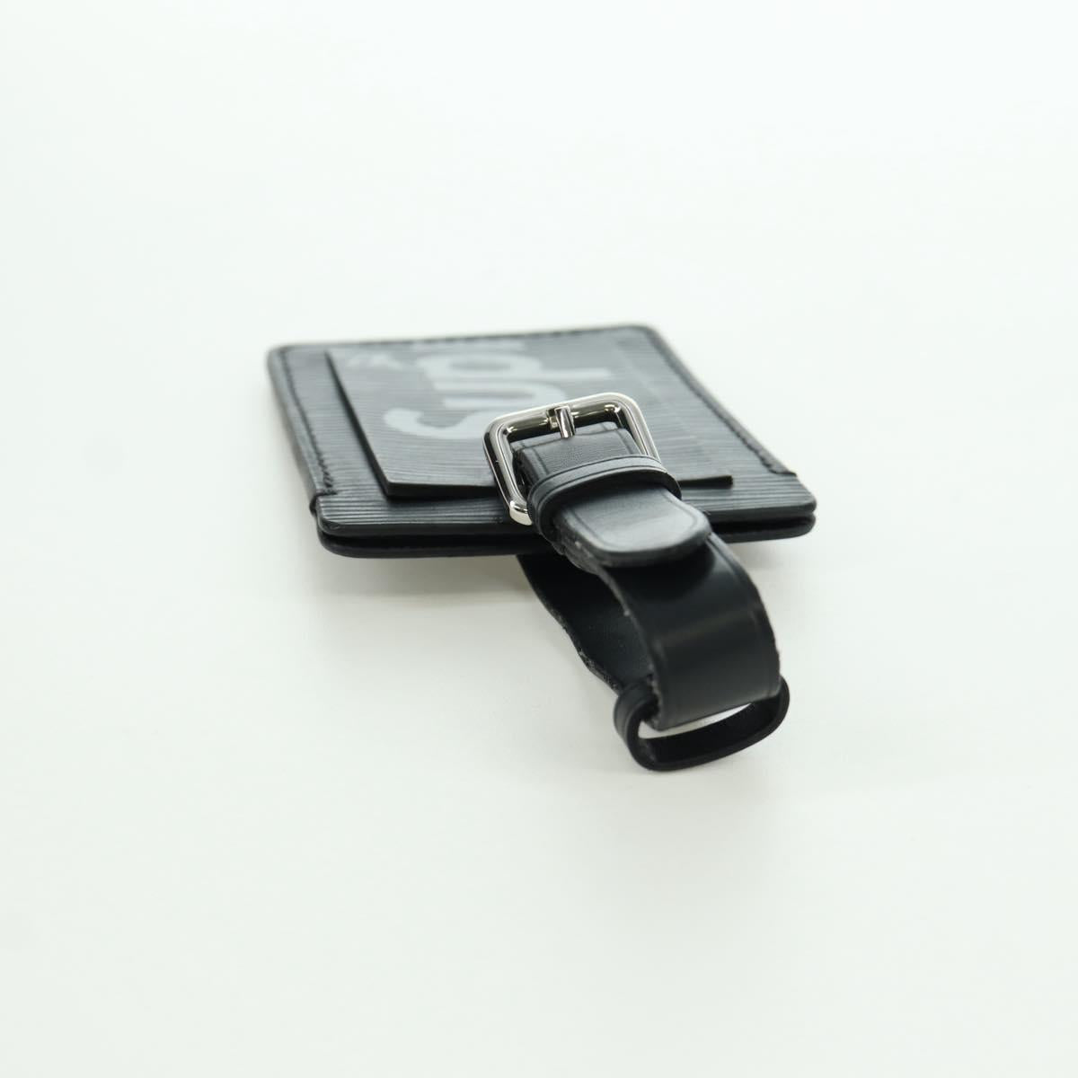 LOUIS VUITTON Epi LV × Supreme Name Tag Black M67726 LV Auth LNZ468M