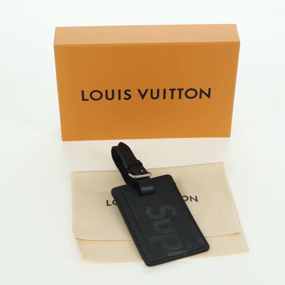 LOUIS VUITTON Epi LV × Supreme Name Tag Black M67726 LV Auth LNZ468M