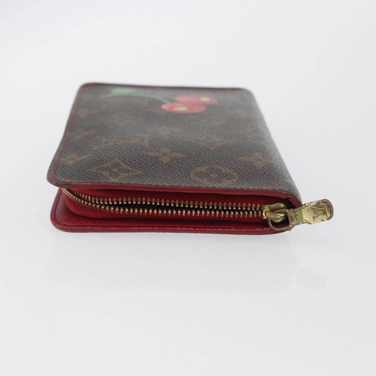 LOUIS VUITTON Monogram Cherry Porte Monnaie Zip Long Wallet M95006 Auth LNZ473
