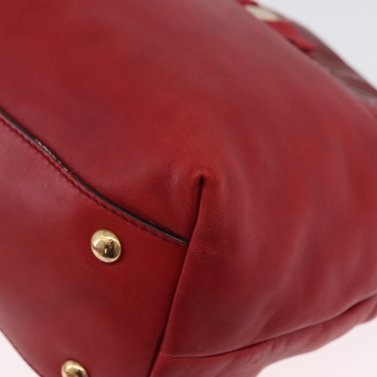 Salvatore Ferragamo Vala Tote Bag Leather Red Gold Auth LNZ476