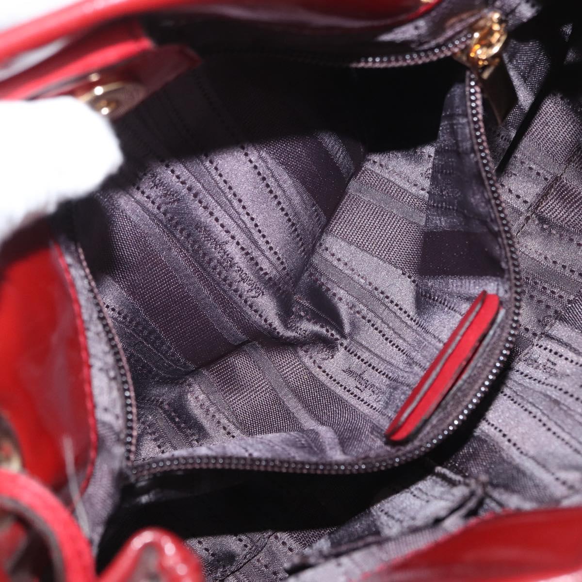Salvatore Ferragamo Vala Tote Bag Leather Red Gold Auth LNZ476