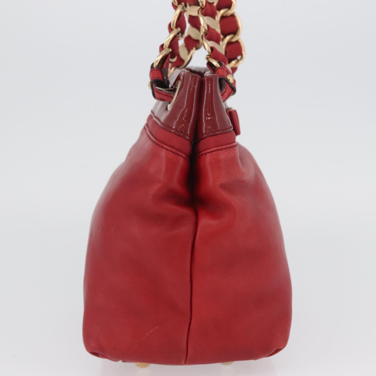 Salvatore Ferragamo Vala Tote Bag Leather Red Gold Auth LNZ476