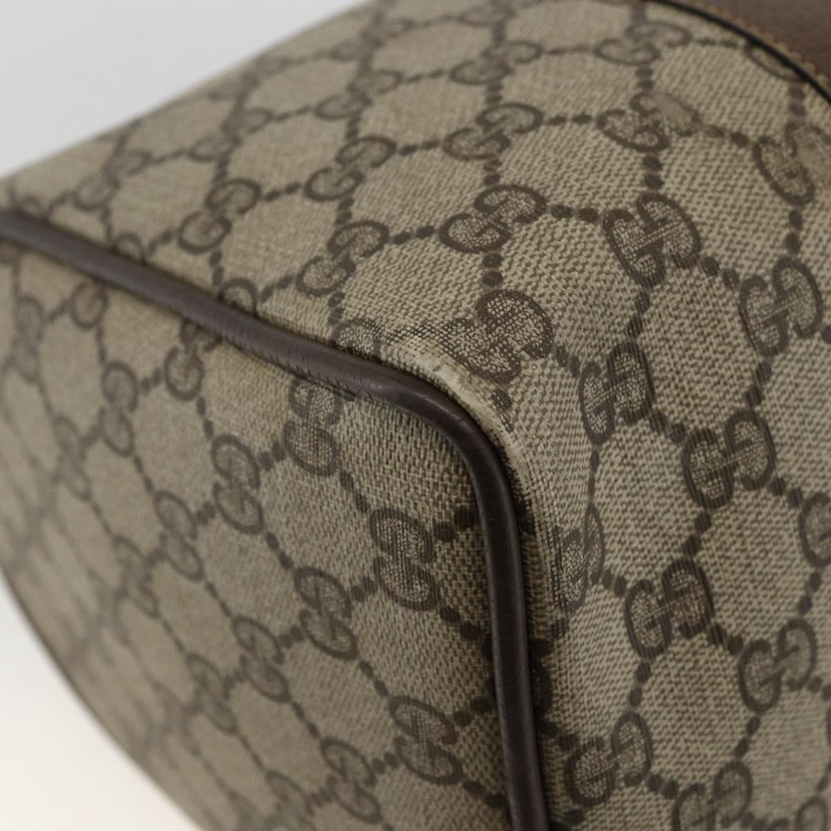 GUCCI GG Supreme Web Sherry Line Boston Bag PVC Beige Gold 58 02 007 Auth LNZ480