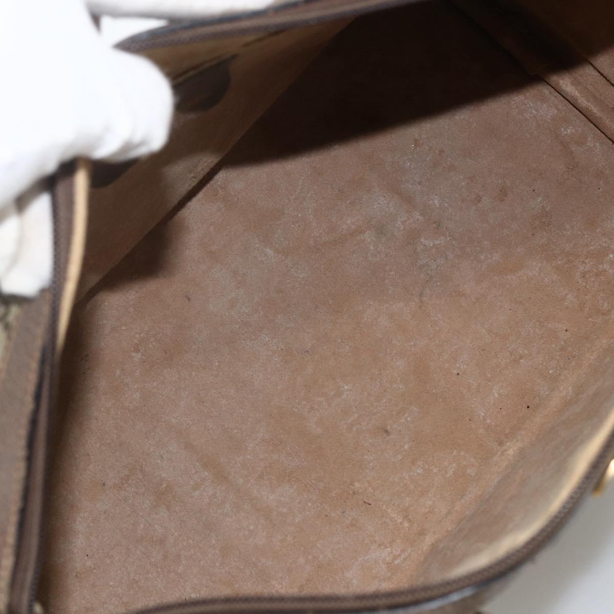 GUCCI GG Supreme Web Sherry Line Boston Bag PVC Beige Gold 58 02 007 Auth LNZ480