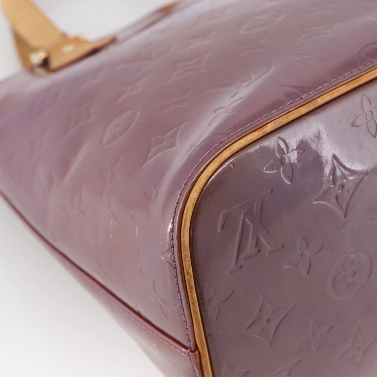 LOUIS VUITTON Monogram Vernis Houston Hand Bag Purple Viole M91093 Auth LNZ484
