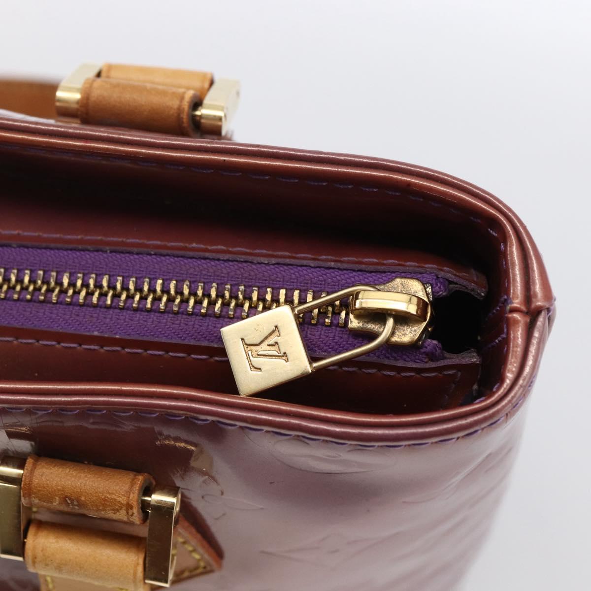 LOUIS VUITTON Monogram Vernis Houston Hand Bag Purple Viole M91093 Auth LNZ484