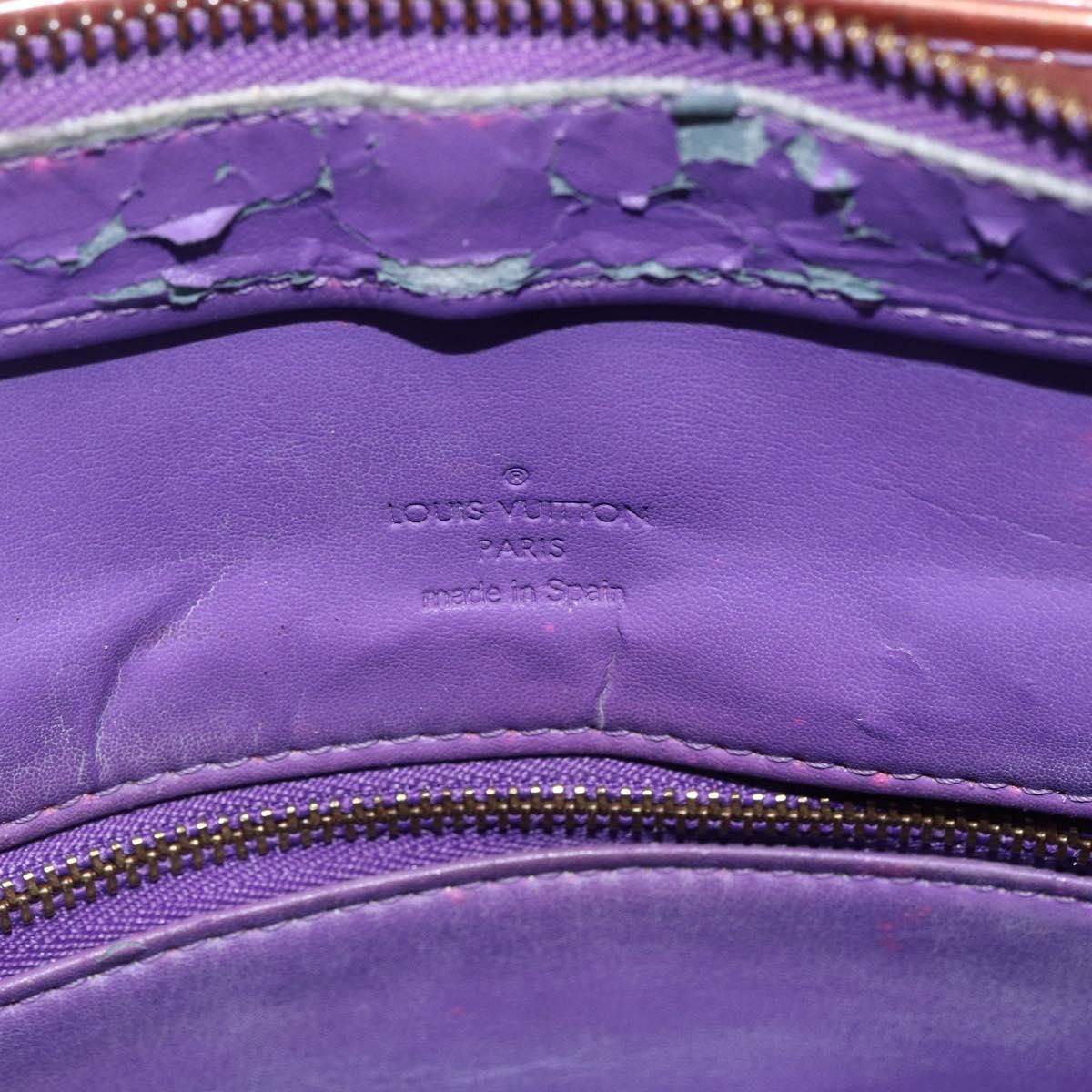 LOUIS VUITTON Monogram Vernis Houston Hand Bag Purple Viole M91093 Auth LNZ484