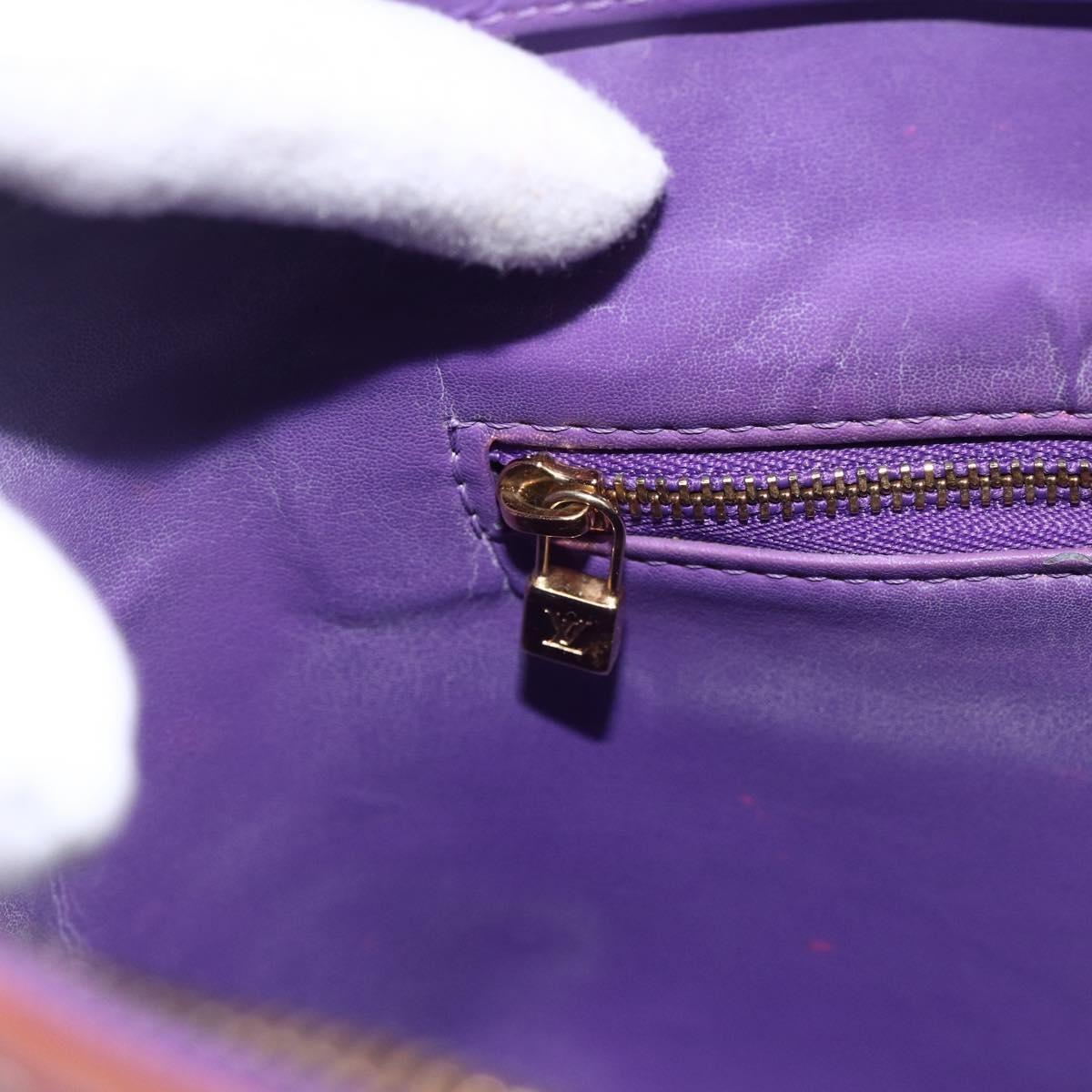 LOUIS VUITTON Monogram Vernis Houston Hand Bag Purple Viole M91093 Auth LNZ484