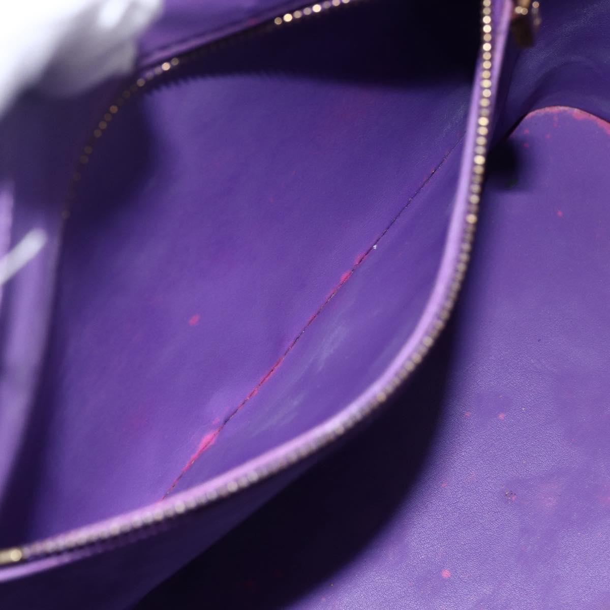 LOUIS VUITTON Monogram Vernis Houston Hand Bag Purple Viole M91093 Auth LNZ484