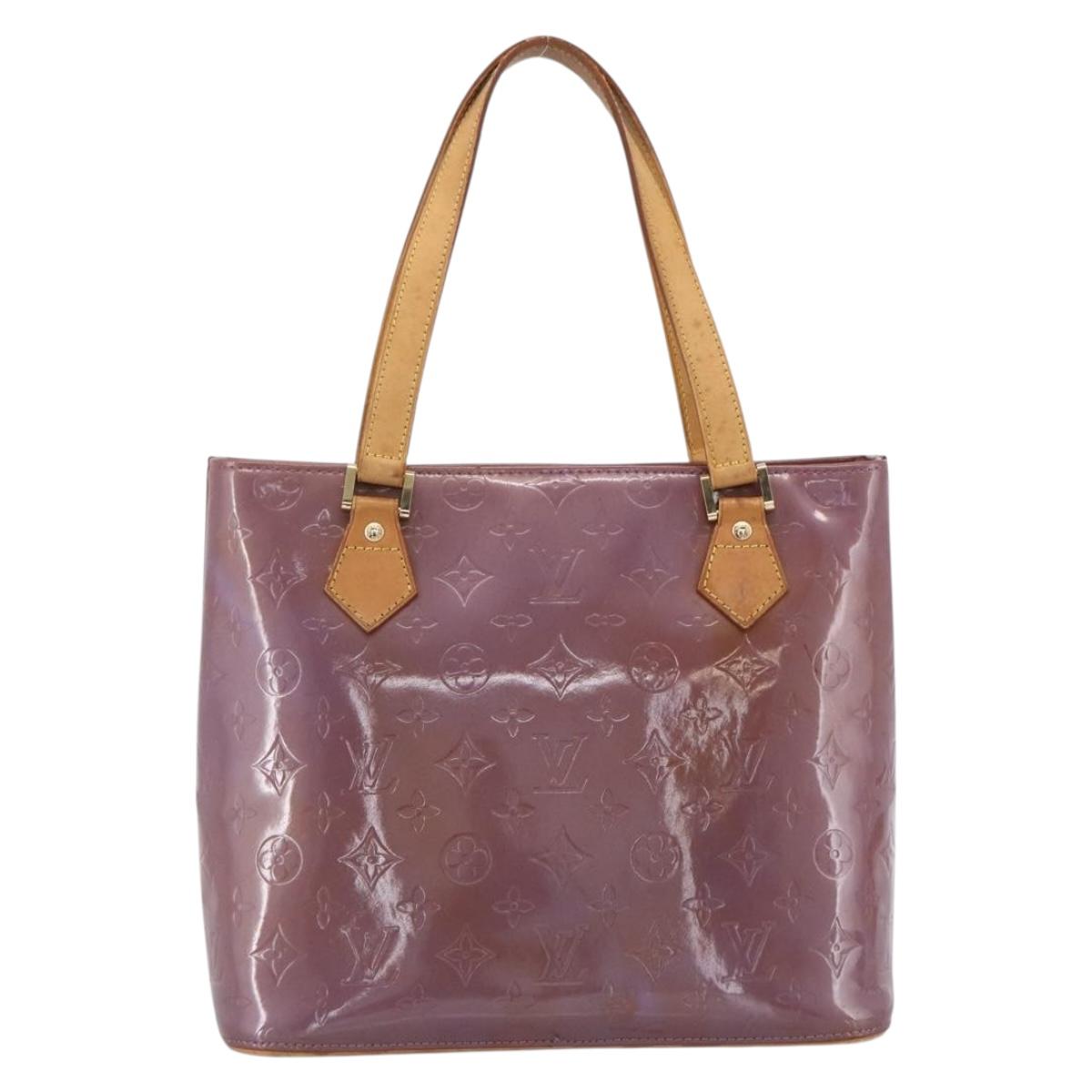 LOUIS VUITTON Monogram Vernis Houston Hand Bag Purple Viole M91093 Auth LNZ484