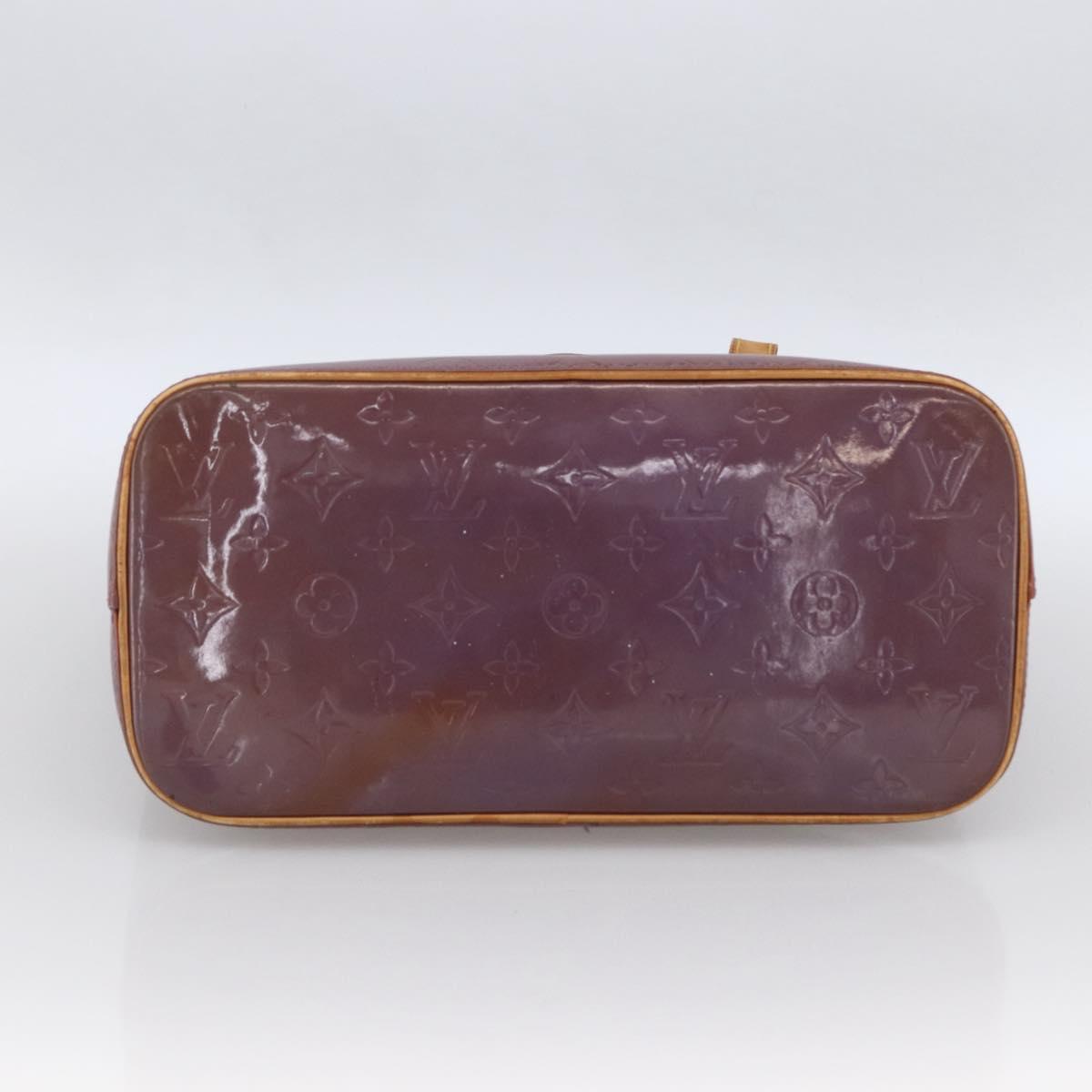 LOUIS VUITTON Monogram Vernis Houston Hand Bag Purple Viole M91093 Auth LNZ484