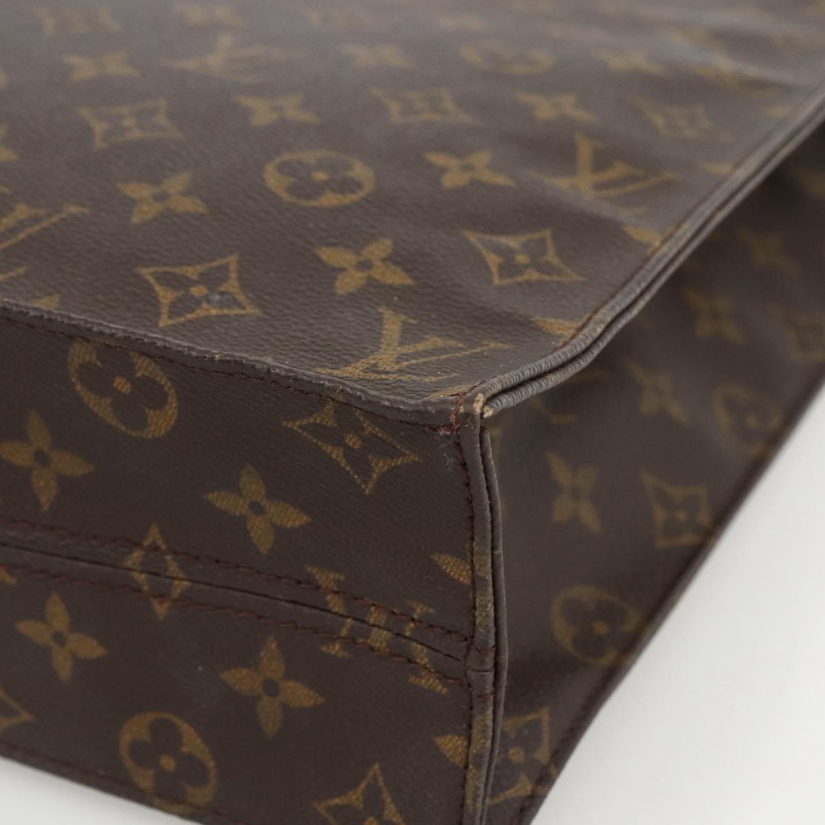 LOUIS VUITTON Monogram Sac Plat Hand Bag M51140 LV Auth LNZ485