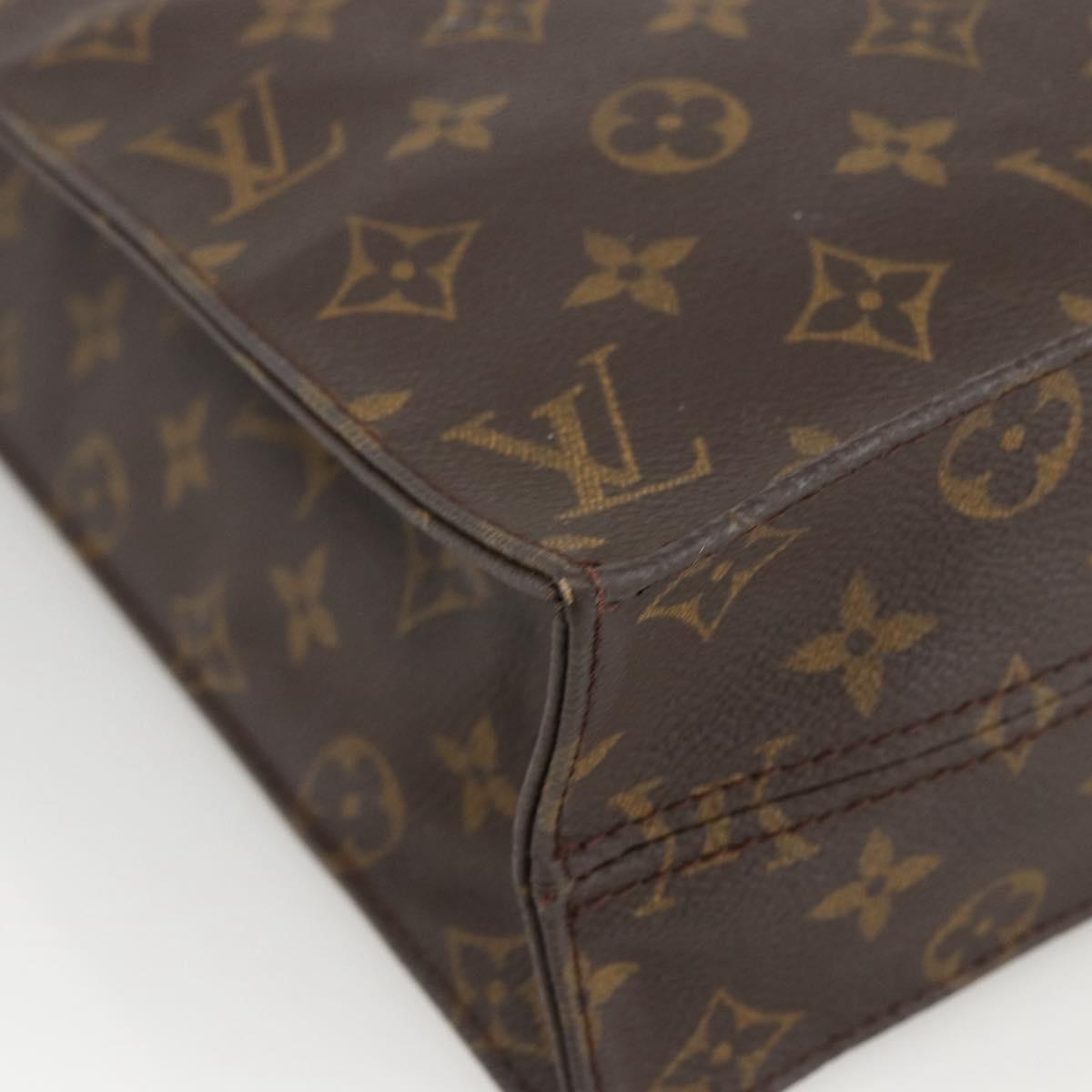 LOUIS VUITTON Monogram Sac Plat Hand Bag M51140 LV Auth LNZ485