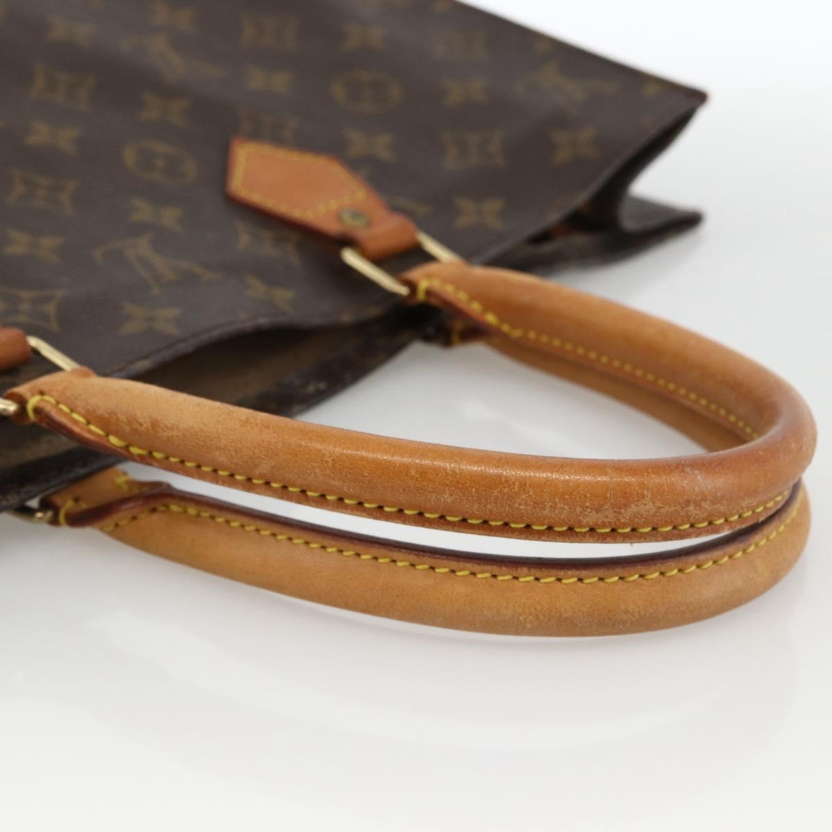 LOUIS VUITTON Monogram Sac Plat Hand Bag M51140 LV Auth LNZ485