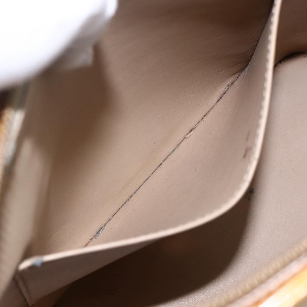 LOUIS VUITTON Monogram Vernis Houston Hand Bag Beige M91004 LV Auth LNZ488