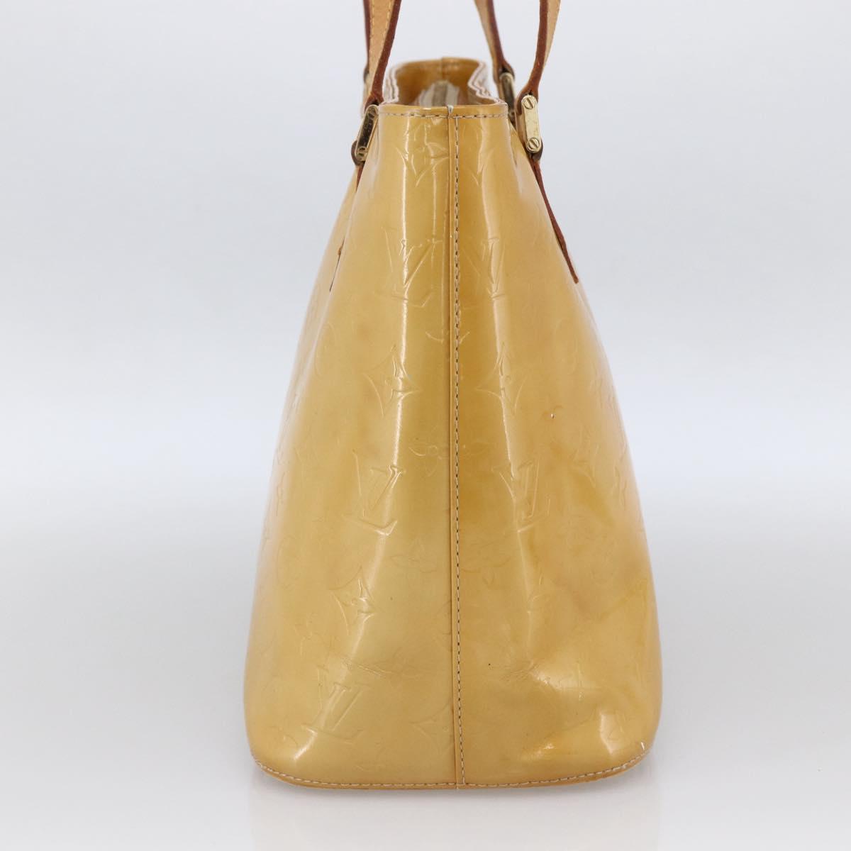 LOUIS VUITTON Monogram Vernis Houston Hand Bag Beige M91004 LV Auth LNZ488